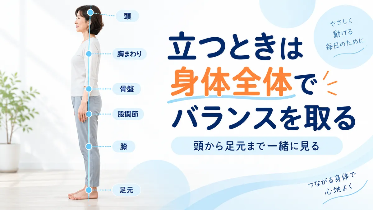 歩行中に股関節・膝・足関節・足部が連続して役割を分担する図