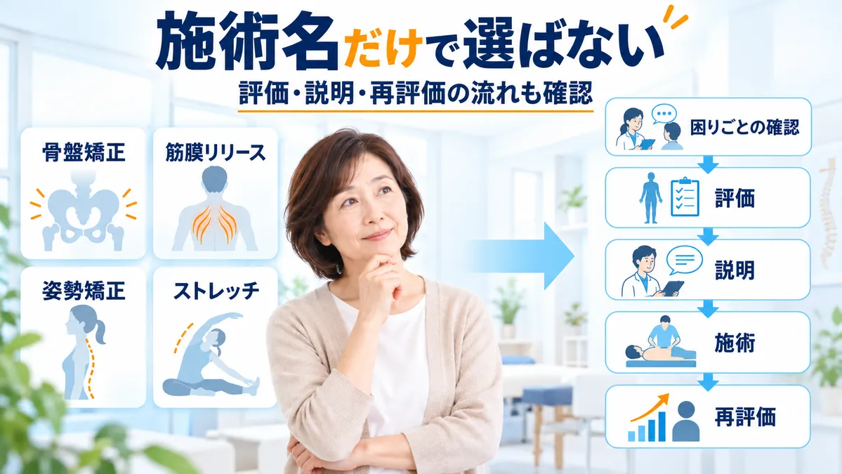 整体院を施術名だけでなく評価・説明・再評価の流れから選ぶ考え方