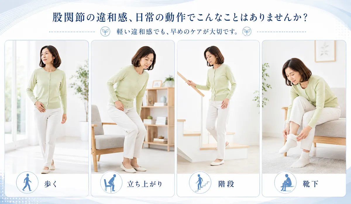 股関節痛で困りやすい日常生活動作