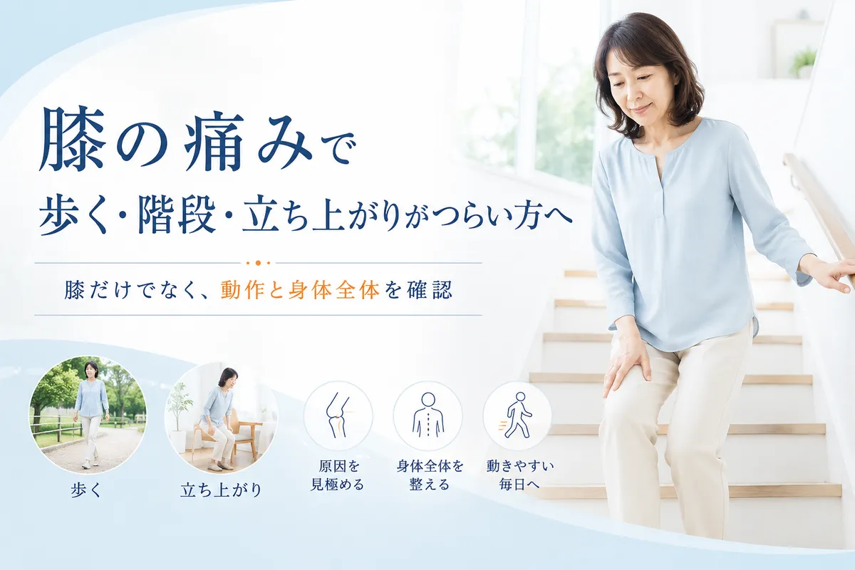 階段や歩行で膝の痛みに悩む50代女性