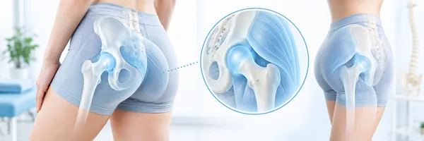 股関節やお尻周辺の症状から案内ページを探すためのイメージ